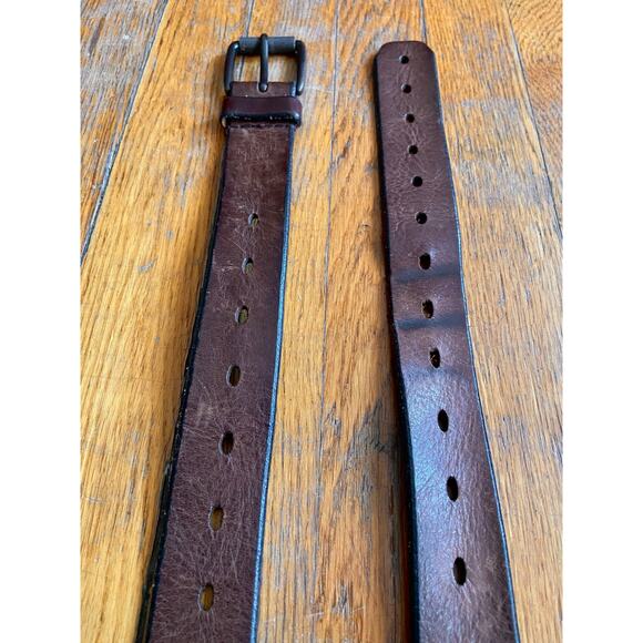 DENIZEN Distressed Brown Perforated Leather Belt Mens sz L - Picture 6 of 11